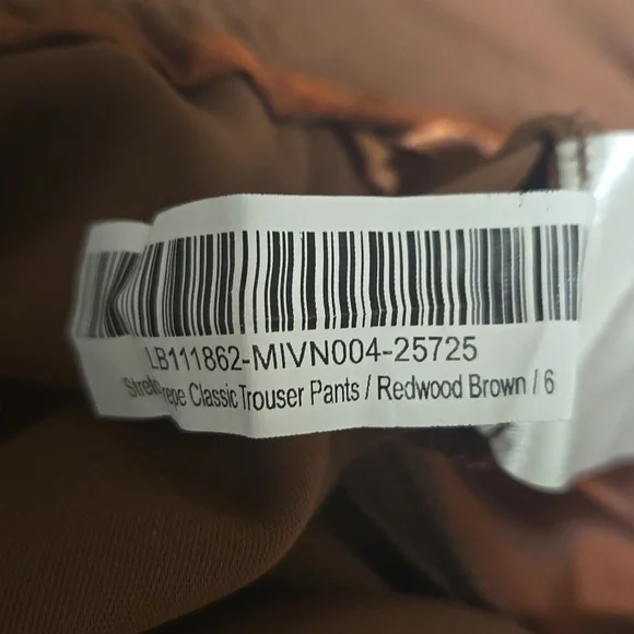 Quince Stretch Crepe Classic Trouser Pants, Redwood Brown, Size 6 - Picture 4 of 5